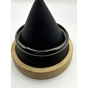 Minimalist Silver Round Bangle Bracelet Sleek Modernist Jewelry